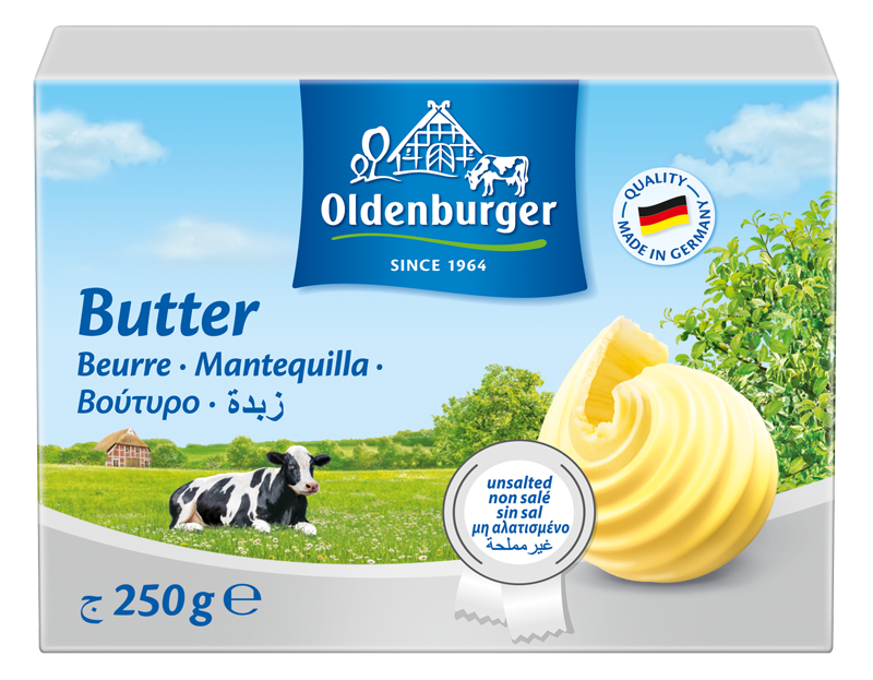 Oldenburger Butter  unsalted, min. 82% fat,  250g piece