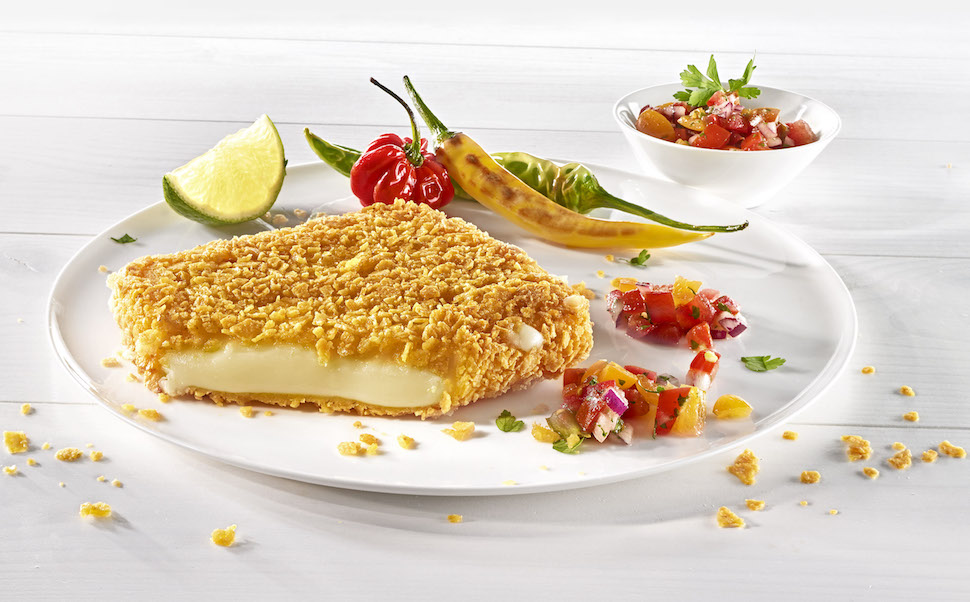 Cheese Schnitzel with Taco Crust and Tomato Salsa