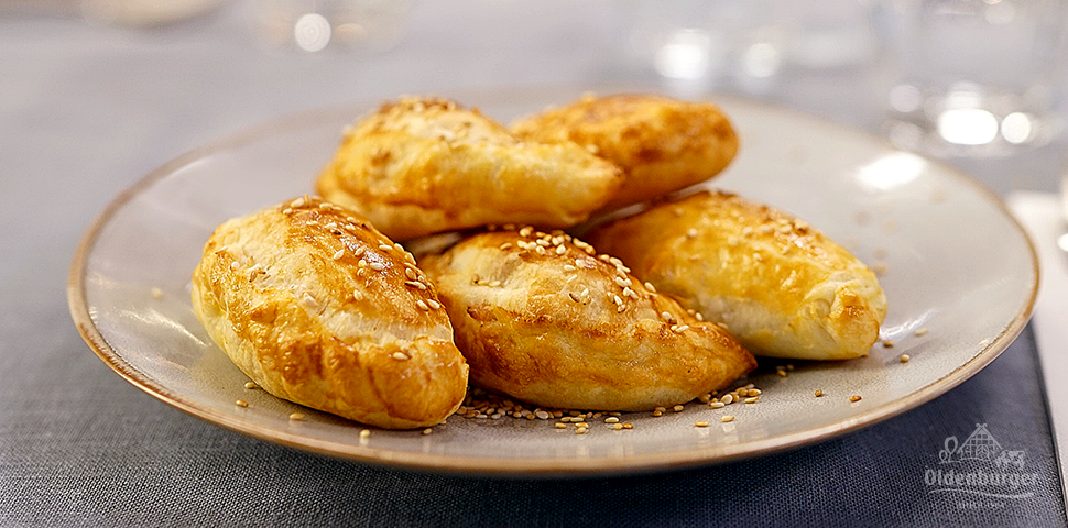 Cheesy Puff Pastry Pierogies with Ham