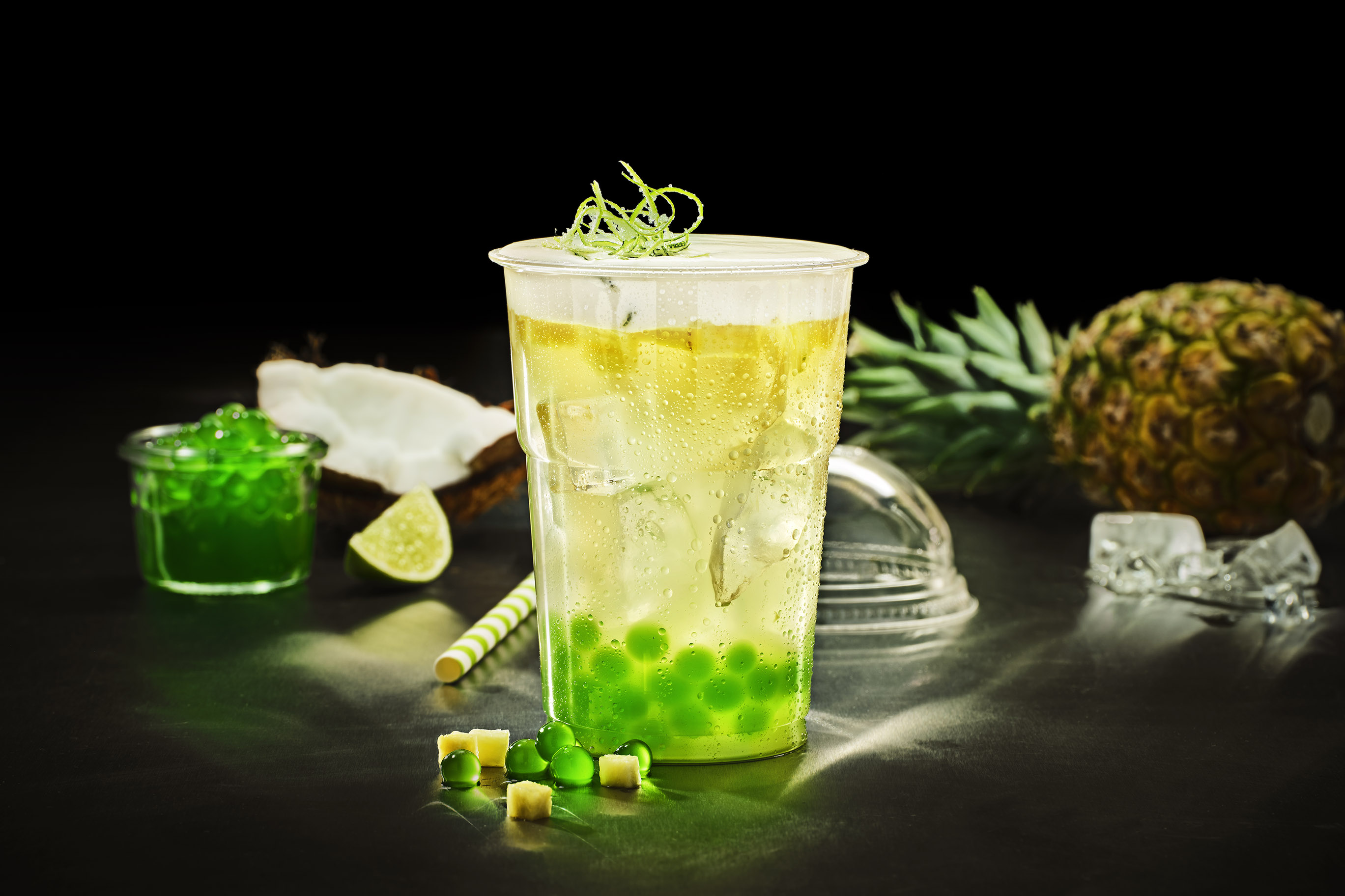 Coconut Pineapple Boba Drink