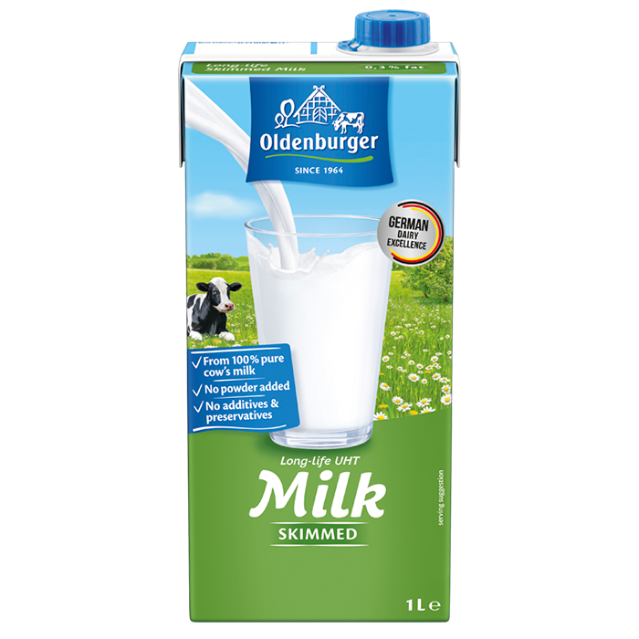 Oldenburger Skimmed  Milk 0.3% fat, UHT, 1L