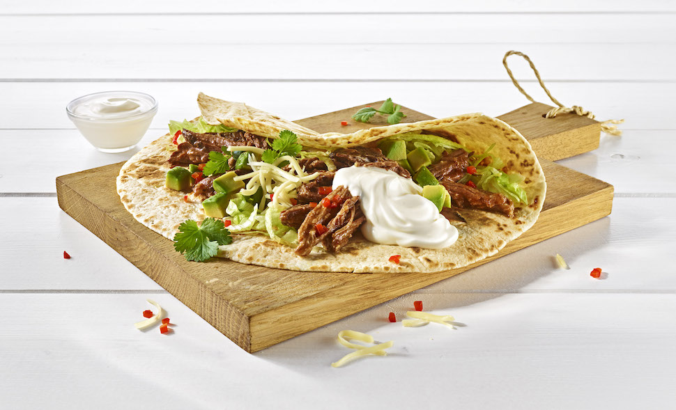 Pulled-Beef Burrito with Sour Cream
