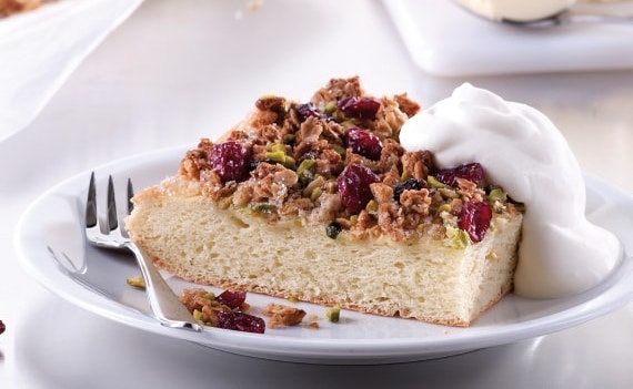 Butter Cake with Cranberry and Muesli Crumble