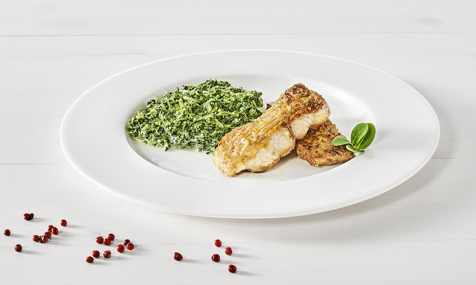 Kale in Cream with Fried Catfish